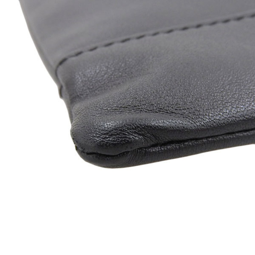 BALENCIAGA Leather Navy Clip M Clutch Bag 373834 Black - Picture 3 of 8